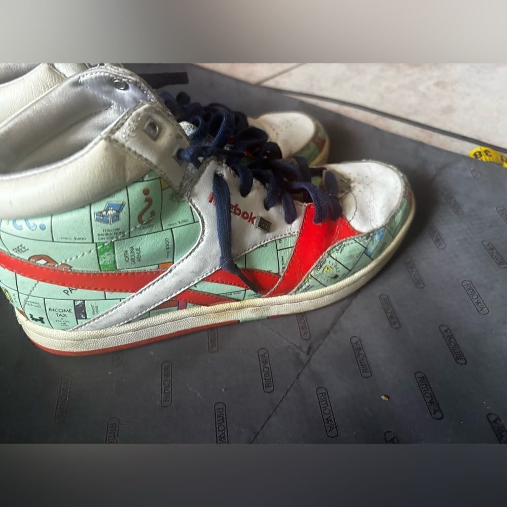 Reebok 2008 Monopoly Sneakers 6.5 Collector shoes game board design y2k vintage